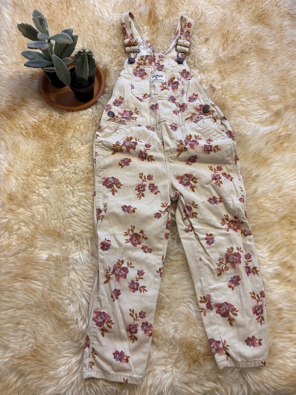 4T floral overalls bibs